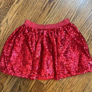 Cat & Jack Red Sequin Mini Skirt Bubble Style